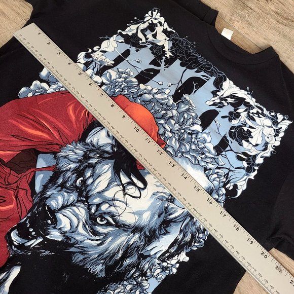 Design By Hümans DBH Red Riding Hood Big Bad Wolf Graphic Tee Shirt Sz LG - Picture 6 of 7